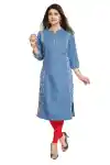 Blue-Designer-Printed-Denim-Long-Kurti-for-The-Season