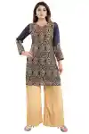 Nice-Navy-Blue-Fine-Georgette-Short-Tunic-Top-With-Heavy-Embroidery