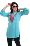 DESIGNER-CREPE-FABRIC-TUNIC-TOP-WITH-EMBROIDERY-NECKLINE