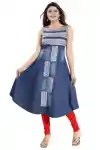 Designer-Denim-Sleeveless-Flared-Tunic-with-Sequence-Highlighting