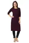 Wine-Rayon-Chikankari-Embroridery-Long-Kurtis-for-Women