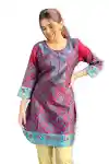 Golden-Threads:-Celebrating-Festivities-in-Banarasi-Jacquard-Kurti-Tunic-Maroon